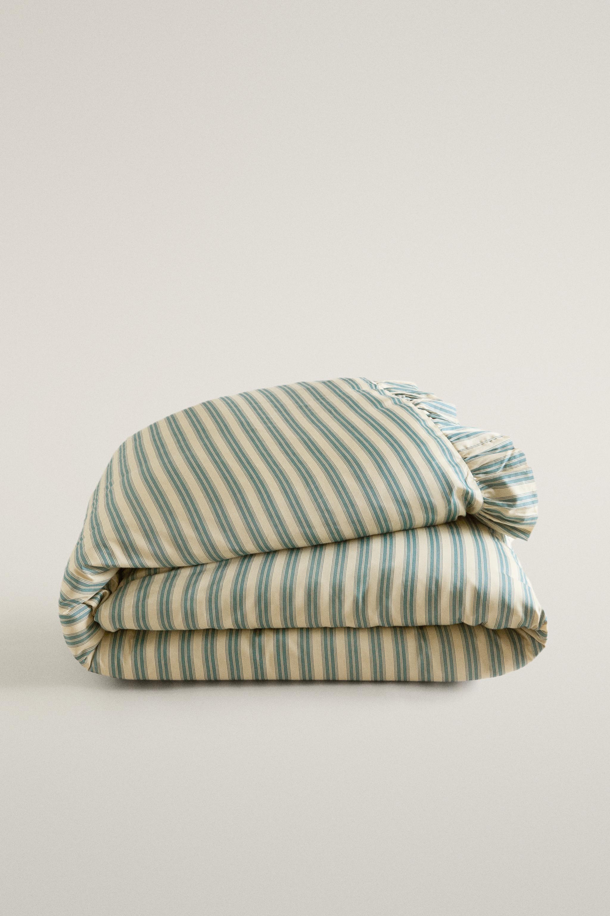 HOUSSE DE COUETTE RAYURES VOLANT | KATHARINE POLE